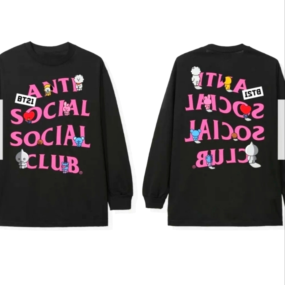 Anti Social Social Club x BT21 long sleeve tee Black Medium NTW